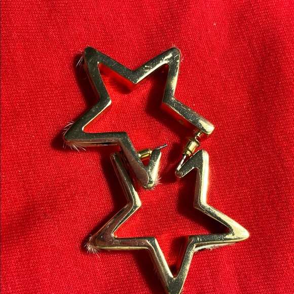 New never worn Star shaped earrings with leopard print around the edges - Picture 2 of 3